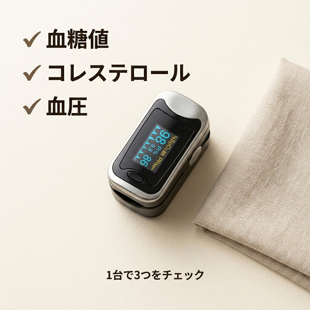 【GlucoCare™】3-in-1スマート健康モニター｜指先ワンタッチで、毎日のコンディションチェックを習慣に